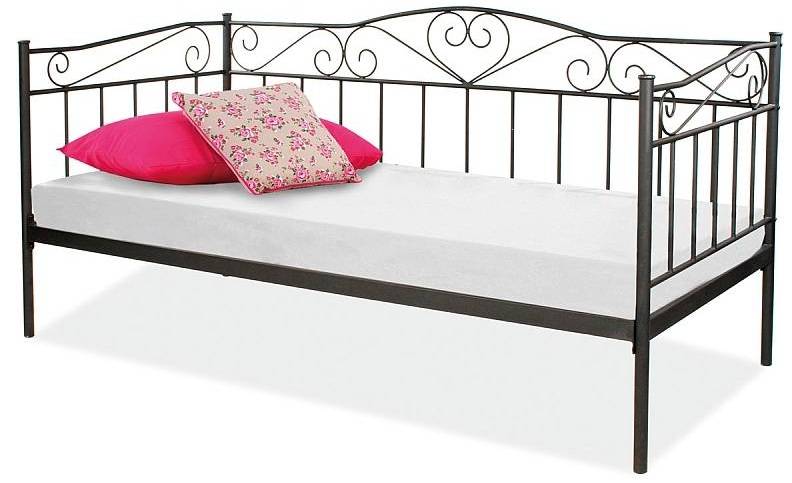 Kovová posteľ 90x200 BIRMA čierna 