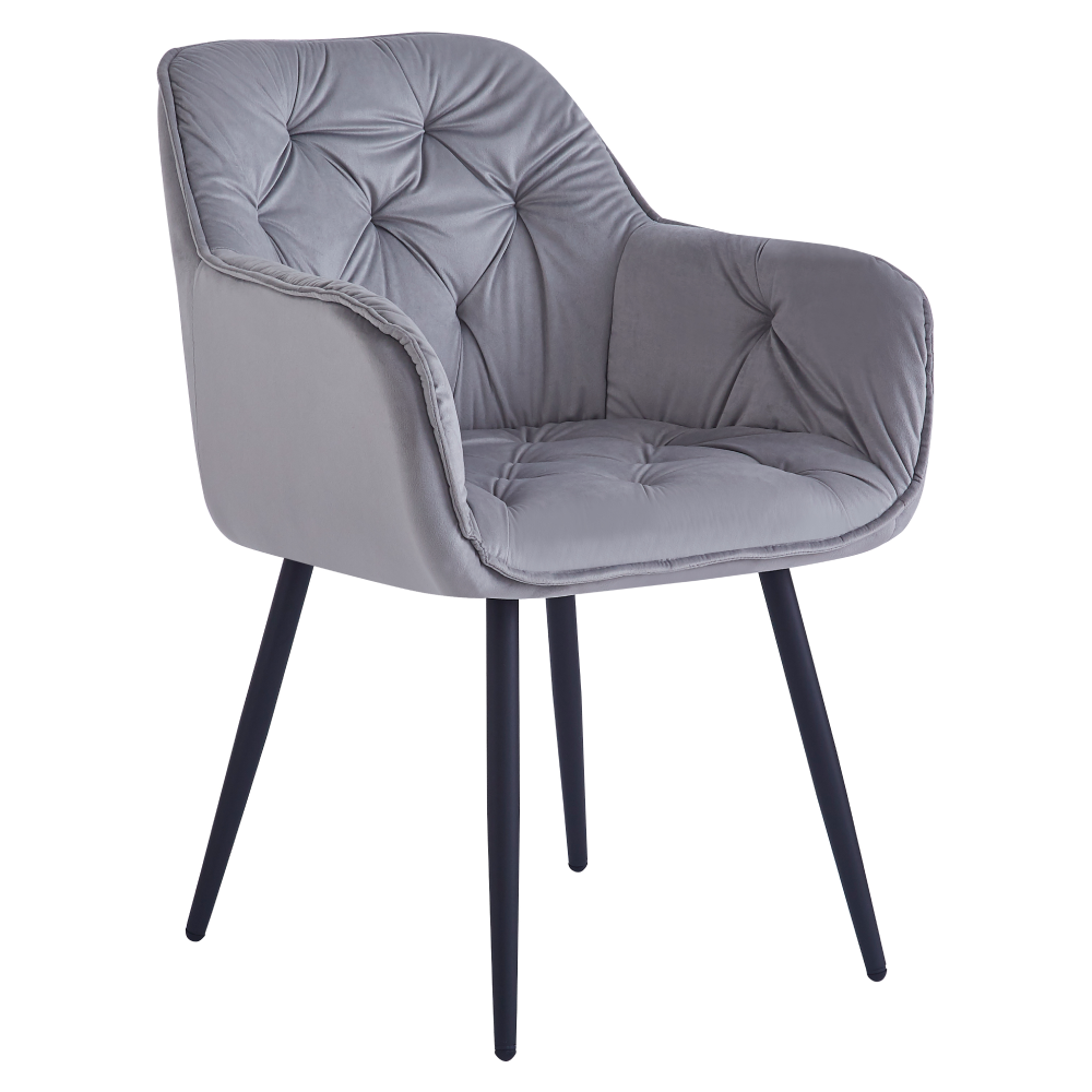 Dizajnové kreslo, svetlosivá Velvet  látka, FEDRIS NEW