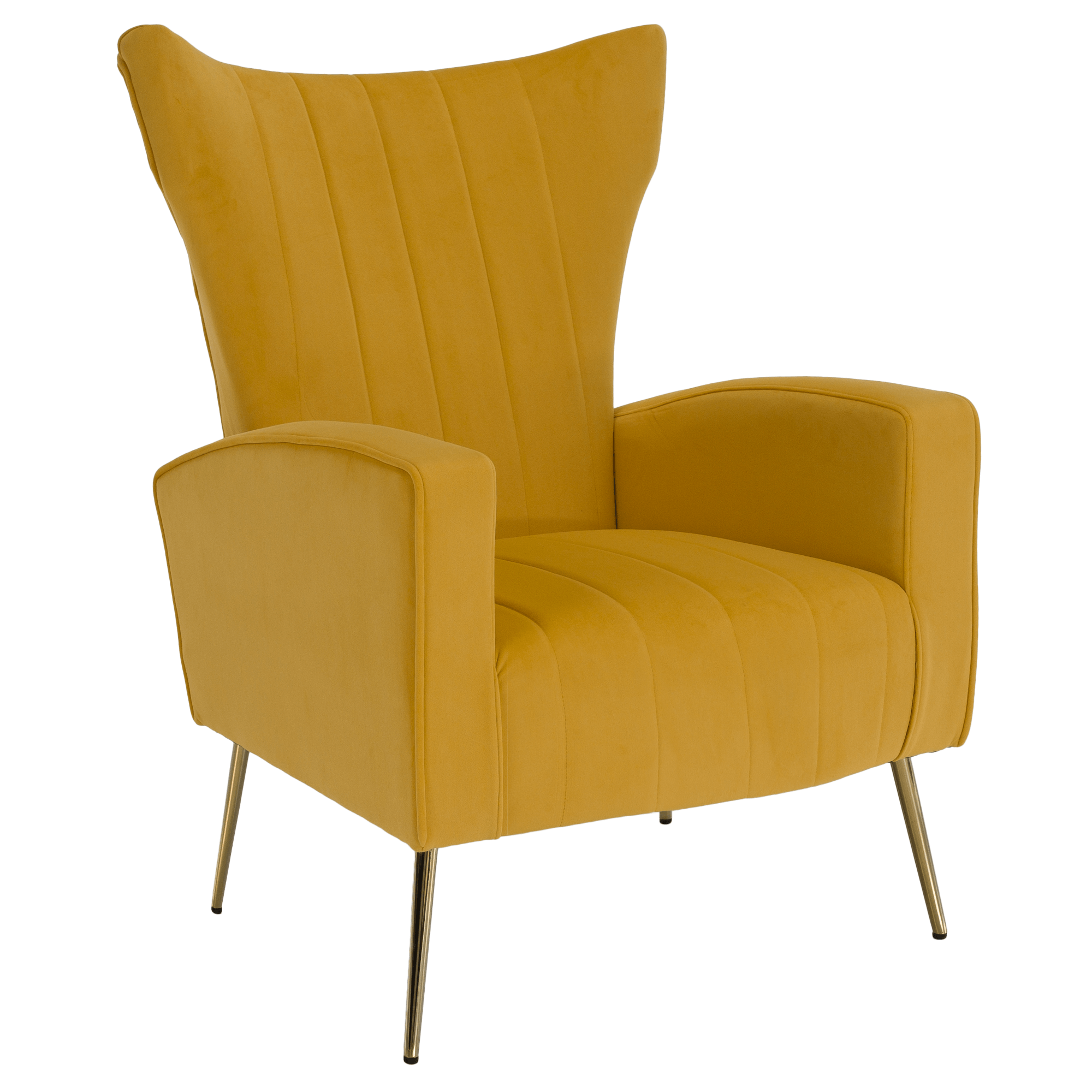 Relaxačné kreslo, žltá Velvet látka, BARET