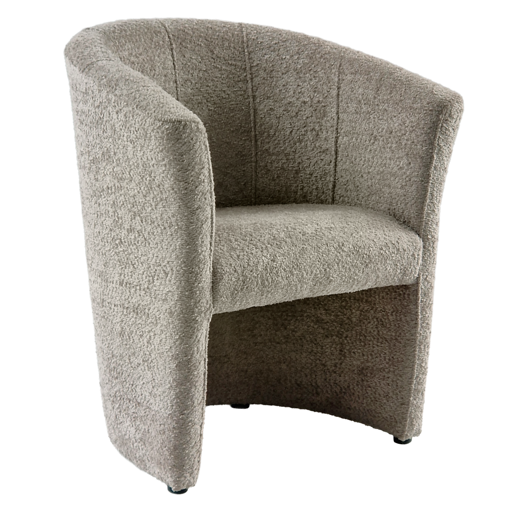 Klubové kreslo, sivobéžová Taupe látka Coral, CUBA