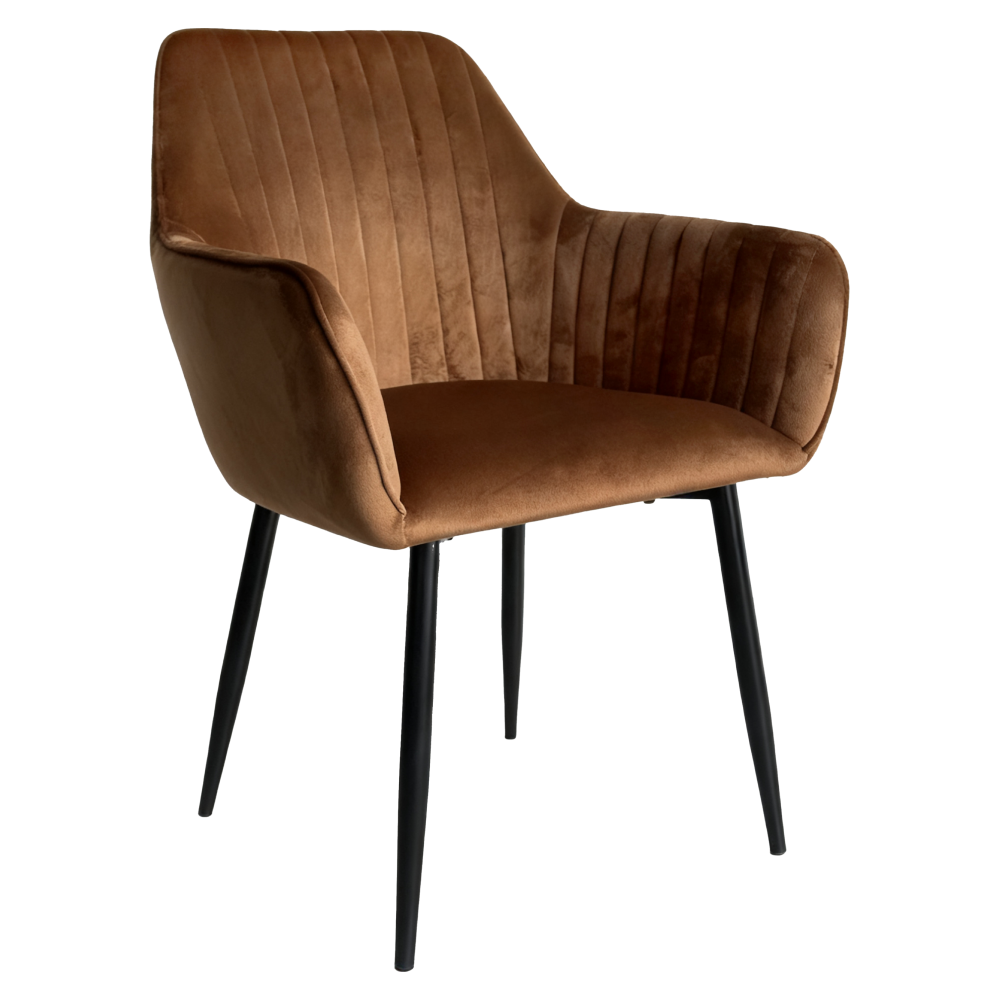 Jedálenské kreslo, hnedá Velvet látka/čierna, ZIRKOS NEW