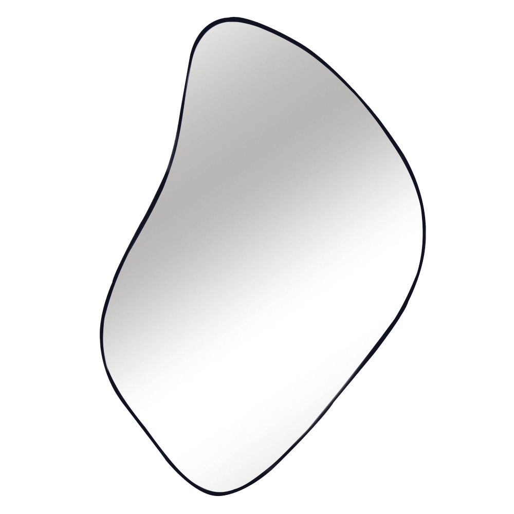 Asymetrické zrkadlo, čierny kovový rám, NEVES TYP 3