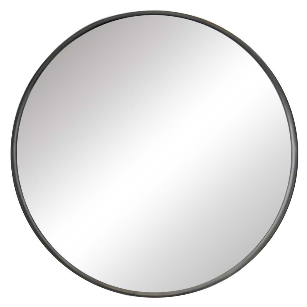 Okrúhle zrkadlo, čierny kovový rám, NEVES TYP 4