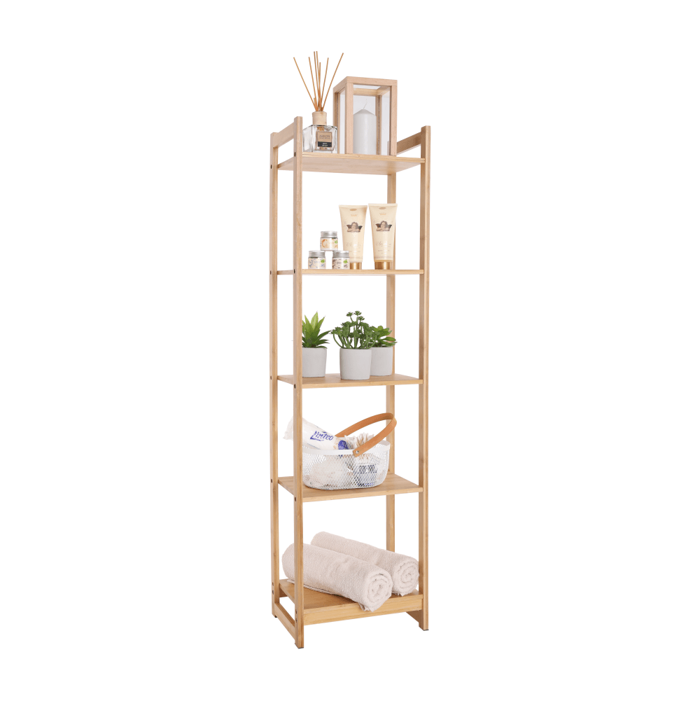 5-poličkový regál, prírodný bambus, IMPEROR TYP 3
