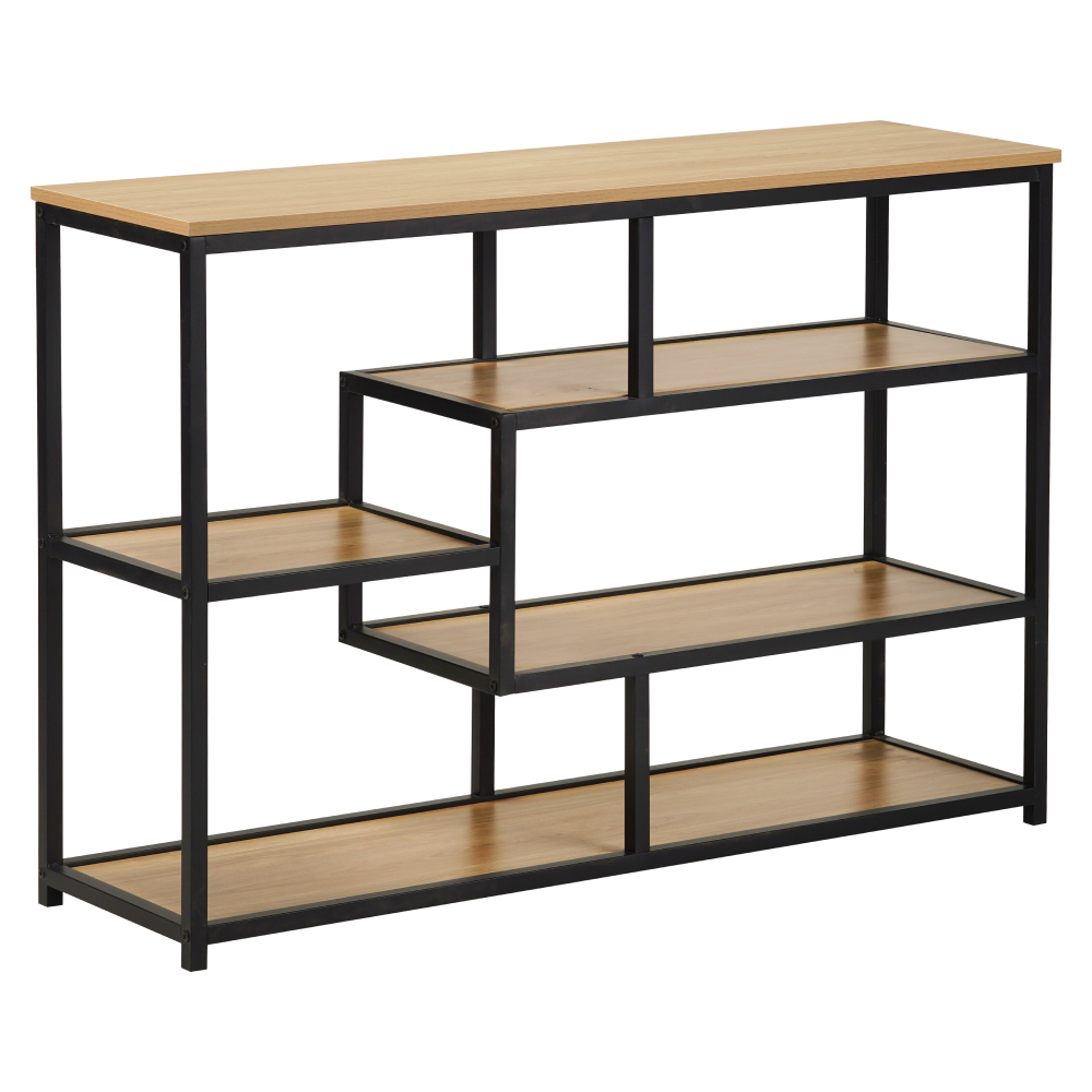 Regál, čierna/dub, BILOTE NEW TYP 2