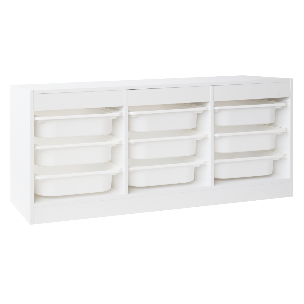 Organizér s úložnými boxami, biela, TRIMAL NEW