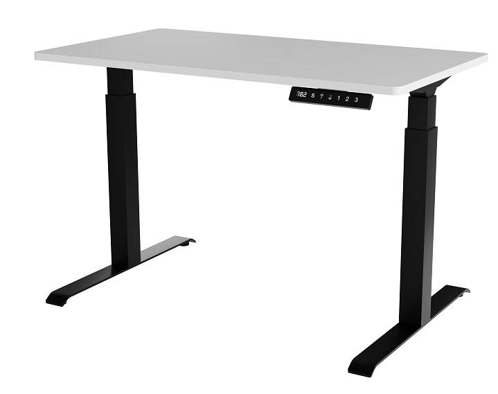Elektrický výškovo nastaviteľný pc stôl MOON (biela + čierna)