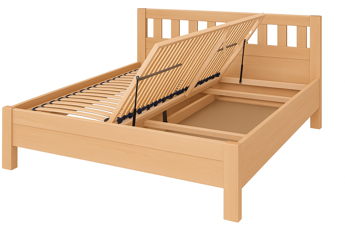 Posteľ z masívu 160x200 ELLEN SET s roštom a ÚP