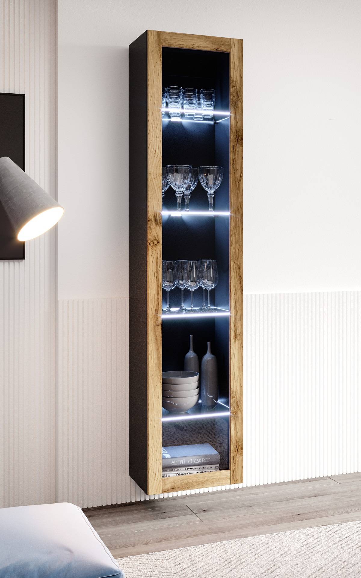 Závesná vitrína VIGO 180 SKLO